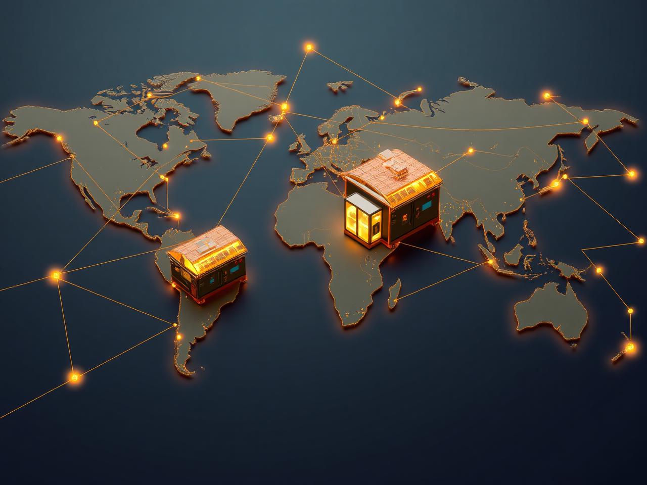 Futuristic dashboard showing real-world asset growth across pilot regions